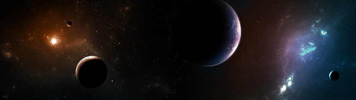 planets digital wallpaper, space, space art, astronomy, galaxy