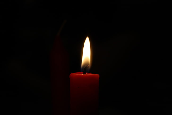red candle, candles, black background, fire, burning, heat - temperature