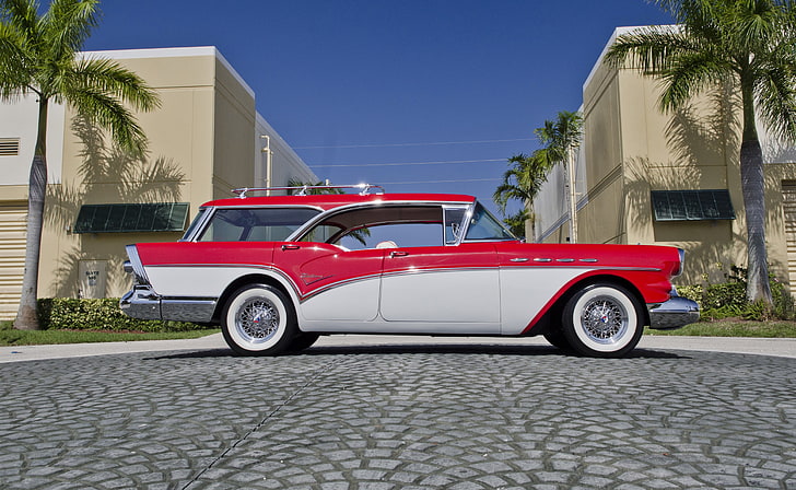 1957, buick, caballero, century, estate, retro, stationwagon, HD wallpaper