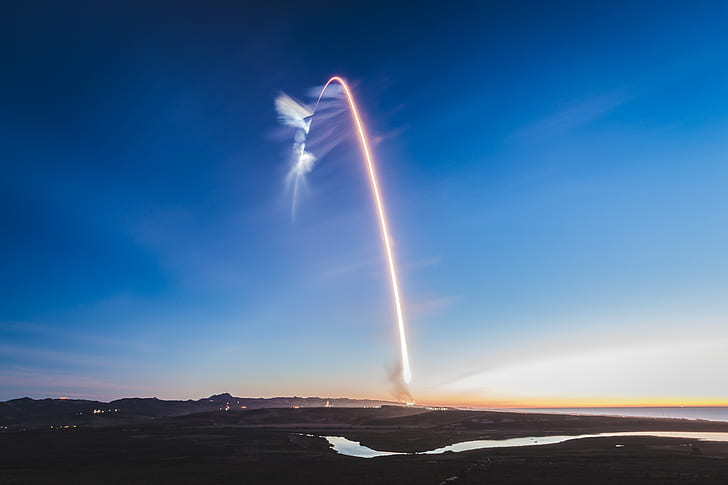 photography, long exposure, rocket, SpaceX