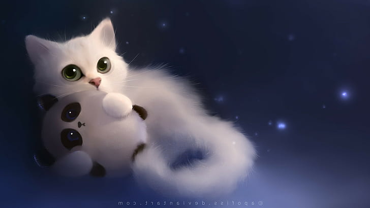 cute kitten & panda toy - Cats & Animals Background Wallpapers on Desktop  Nexus (Image 1221642)