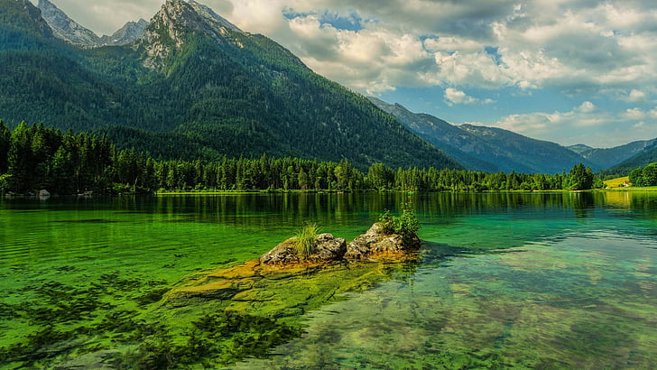 hintersee, berchtesgaden national park, mountain lake, alps, HD wallpaper