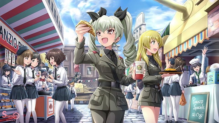 Anime, Girls und Panzer, Anchovy (Girls und Panzer), Carpaccio (Girls und Panzer), HD wallpaper