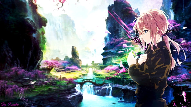 Violet Evergarden, anime, anime girls, picture-in-picture, one person, HD wallpaper