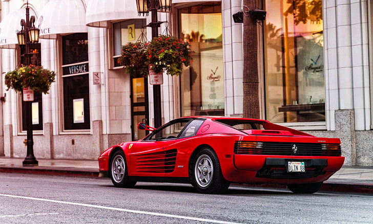 car, vehicle, red cars, Ferrari, Ferrari Testarossa, mode of transportation, HD wallpaper