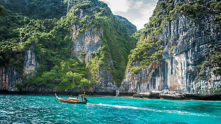 HD wallpaper: Thailand, Phi Phi Islands, boat | Wallpaper Flare