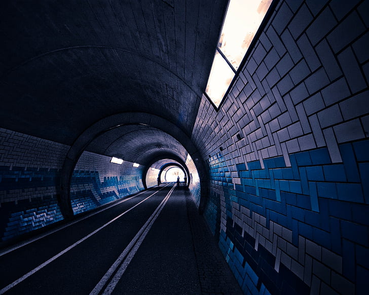 tunnel, road, walking, HD wallpaper