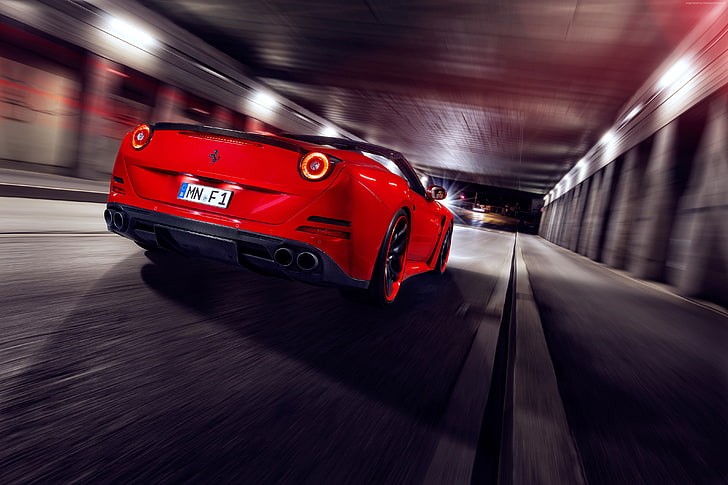 red, Ferrari California T N-largo, supercar 2016, Novitec Rosso, HD wallpaper