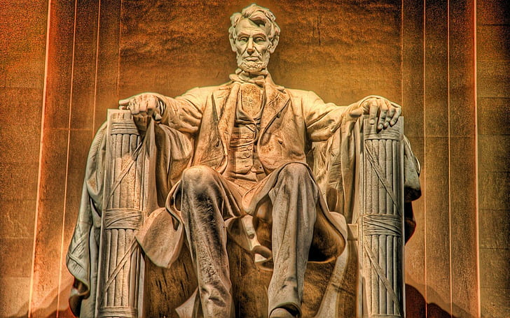 Statue of Abraham Lincoln, abraham lincoln statue, photography, HD wallpaper