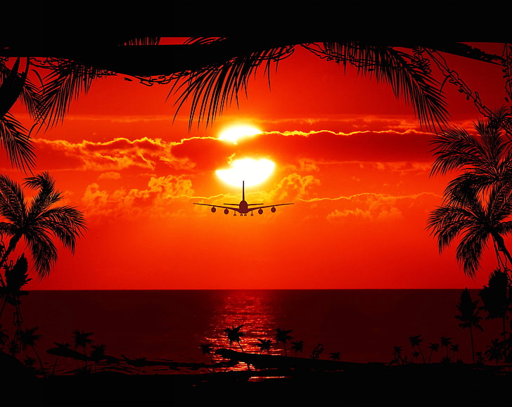 HD wallpaper: Red Tropical Sunset, sunset, Seasons, Summer, Ocean, Beach,  Nature | Wallpaper Flare
