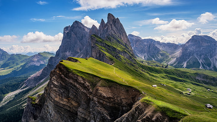 Wallpaper dolomites mountains, clouds, nature, italy desktop wallpaper, hd  image, picture, background, 03778c | wallpapersmug