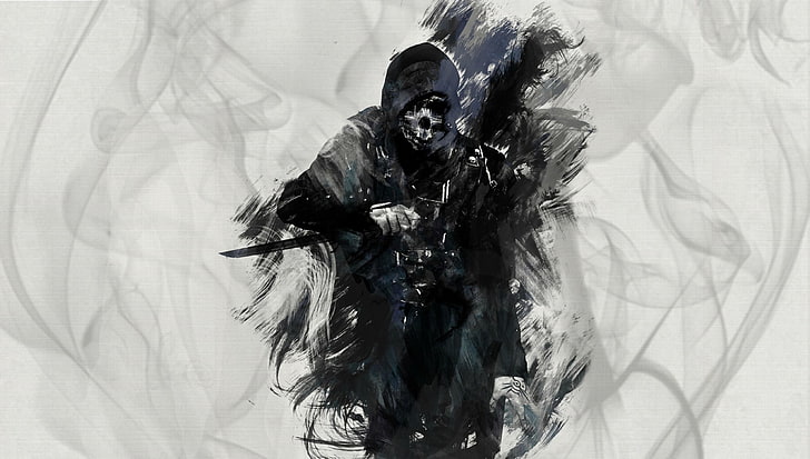Grim Reaper painting, artwork, Dishonored, video games, skull, HD wallpaper