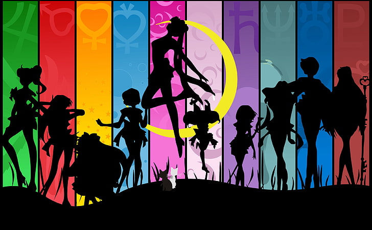 Sailormoon, Sailor Moon wallpaper, Artistic, Anime, silhouette, HD wallpaper
