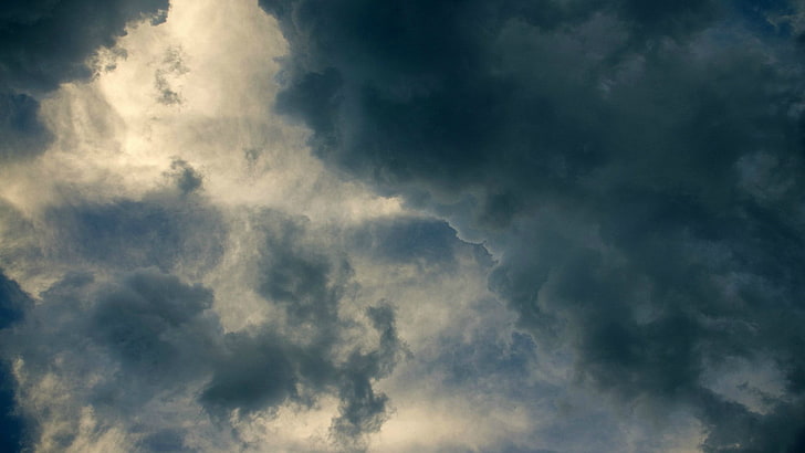 white cloud, digital art, sky, storm, cloud - sky, cloudscape, HD wallpaper