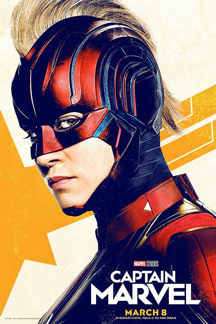 Brie Larson, Captain Marvel, Marvel Cinematic Universe, Marvel Super Heroes, HD wallpaper