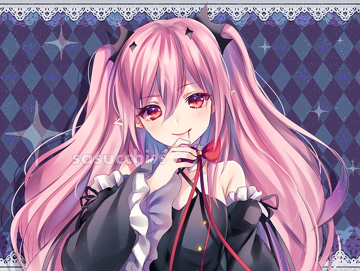 HD wallpaper: Anime, Seraph of the End, Krul Tepes, Pink Hair, Red Eyes |  Wallpaper Flare