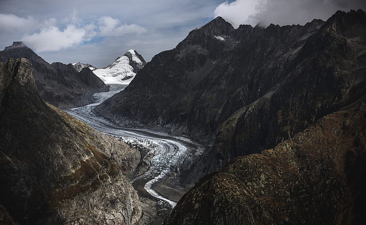 Aletsch Glacier, Swiss Alps, Viewpoint, Europe, Switzerland, Nature, HD wallpaper