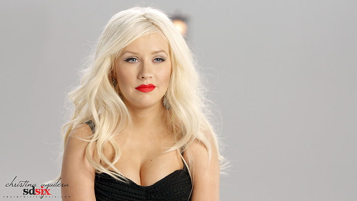 celebrity, Christina Aguilera, hair, blond hair, portrait, beautiful woman, HD wallpaper