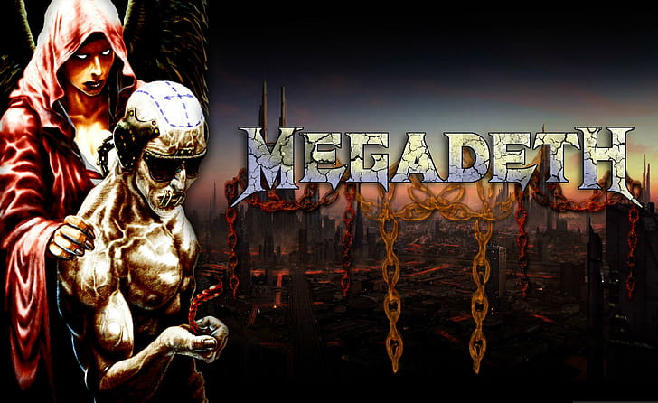 Megadeth Bands Groups Heavy Metal Thrash Hard Rock Album Covers Vic Rattlehead Skulls Widescreen Resolutions, HD wallpaper