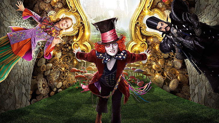 Alice in Wonderland characters, Alice Through the Looking Glass, HD wallpaper