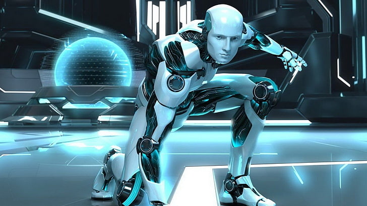 Android Robot, cyborg, androids, science fiction, CGI, digital art, HD wallpaper