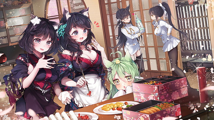 anime girls, Azur Lane, Atago (Bilan Hangxian), Takao (Bilan Hangxian), HD wallpaper