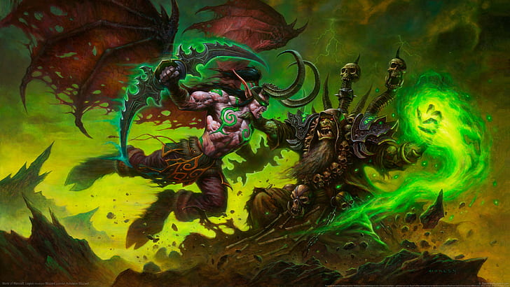 World of Warcraft Legion wallpaper, Illidan Stormrage, art and craft