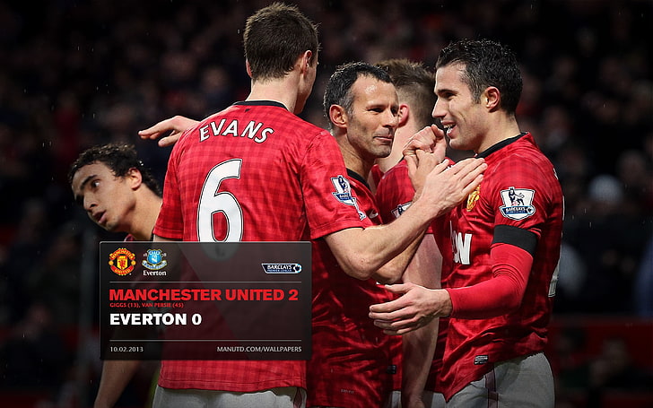 Manchester United 2 Everton 0-FA Premier League 20.., Manchester United 2 players with text overlay, HD wallpaper
