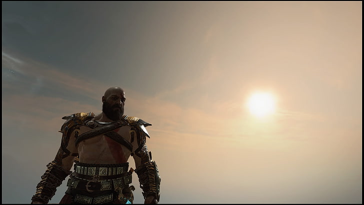 God of War, God of War (2018), Kratos, PlayStation 4, sky, sunset, HD wallpaper