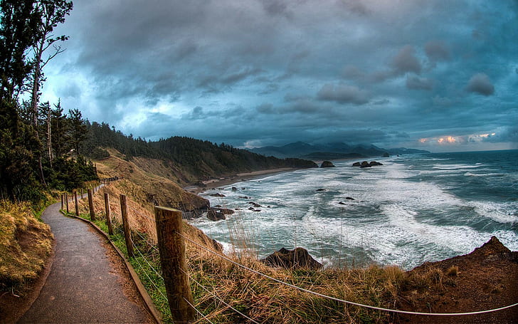 Sea Coast Path Near Ocean Ecola State Park Oregon 1920×1200, HD wallpaper