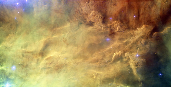 brown and beige universe digital wallpaper, space, stars, the lagoon nebula, HD wallpaper