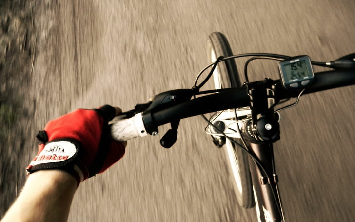 Mountain biking, black bicycle, sports, 2560x1600, bike, HD wallpaper