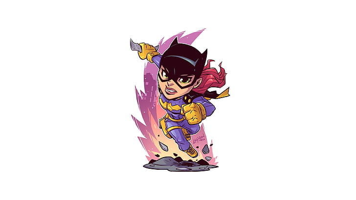 Batgirl, white background, simple background, DC Comics