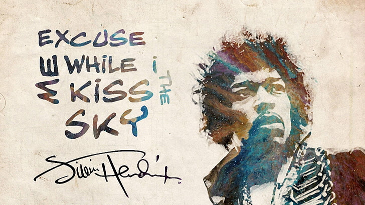Jimi Hendrix quotation digital art, text, creativity, graffiti, HD wallpaper