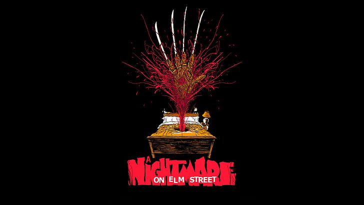 simple, simple background, black background, A Nightmare on Elm Street, HD wallpaper