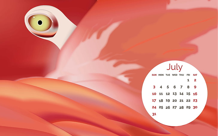 Lovin Summer Vector-July 2016 Calendar Wallpaper, red, no people