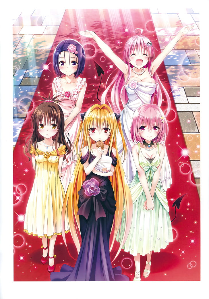 anime, anime girls, To Love-ru, Yuuki Mikan, Momo Velia Deviluke, HD wallpaper