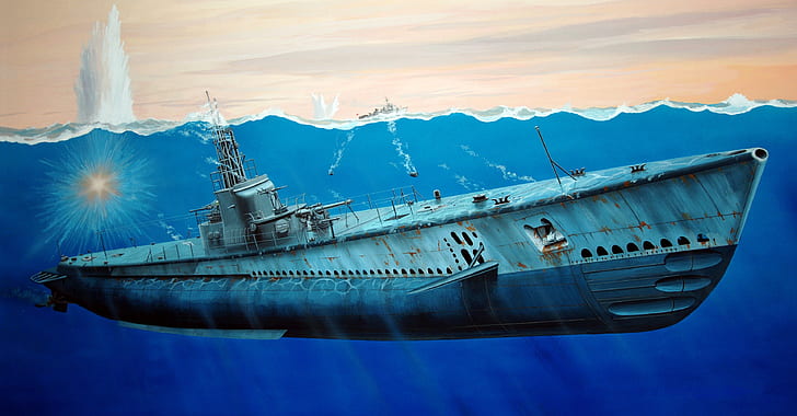 USA, submarine, USS Gato, Diesel-electric, Gato-Class Submarine, HD wallpaper