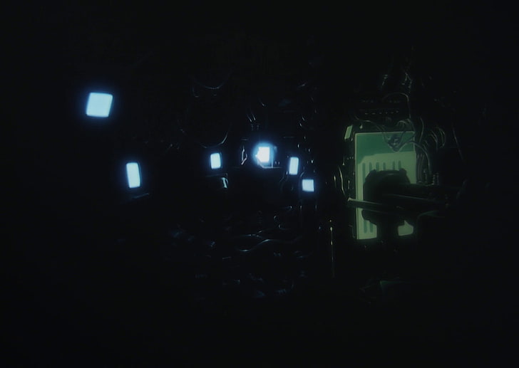 Serial Experiments Lain, Lain Iwakura, night, illuminated, dark