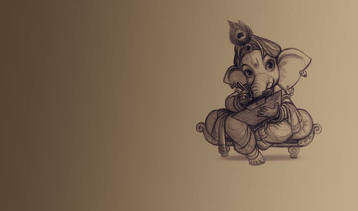 background, elephant, teaching, Ganesh, HD wallpaper