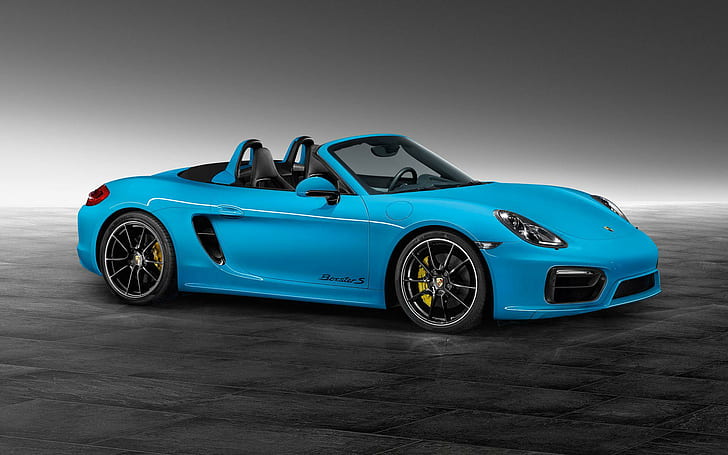 Porsche Exclusive Bespoke Boxster, blue convertible car, cars, HD wallpaper