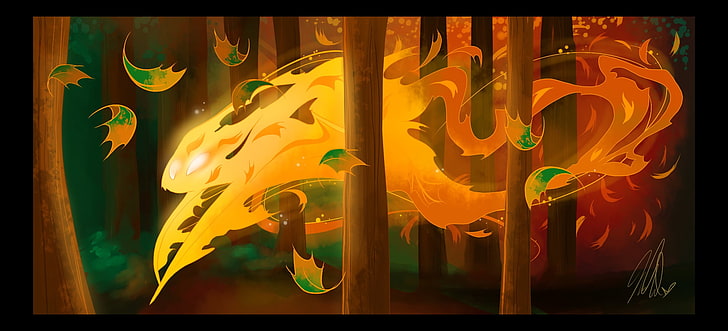 black and yellow abstract painting, furry, Anthro, fantasy art, HD wallpaper