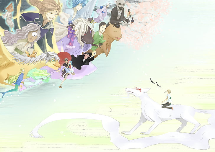 Hd Wallpaper White And Pink Flower Painting Natsume Book Of Friends Natsume Yuujinchou Wallpaper Flare