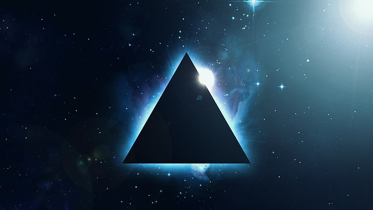 black triangle illustration, bashar, essassani, symbols, space