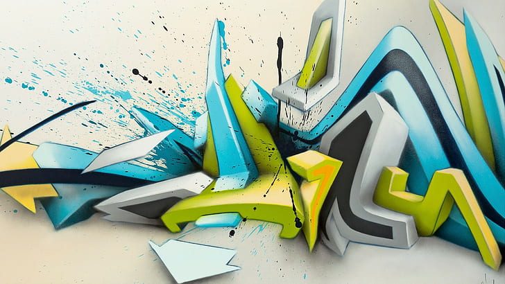 3d, abstract, Daim, Graffiti, HD wallpaper