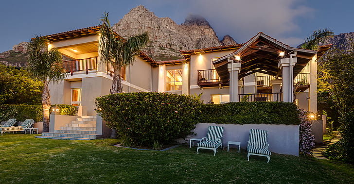 Cape Town, mountains, house, grass