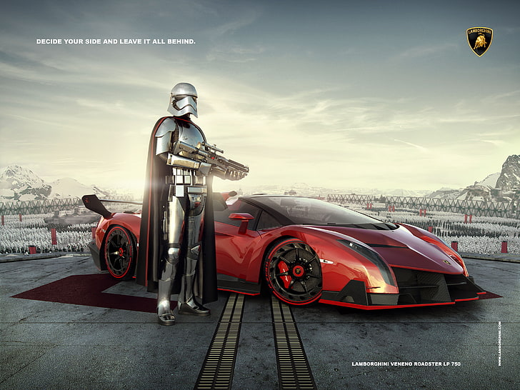Captain Phasma, Lamborghini Veneno Roadster, HD wallpaper
