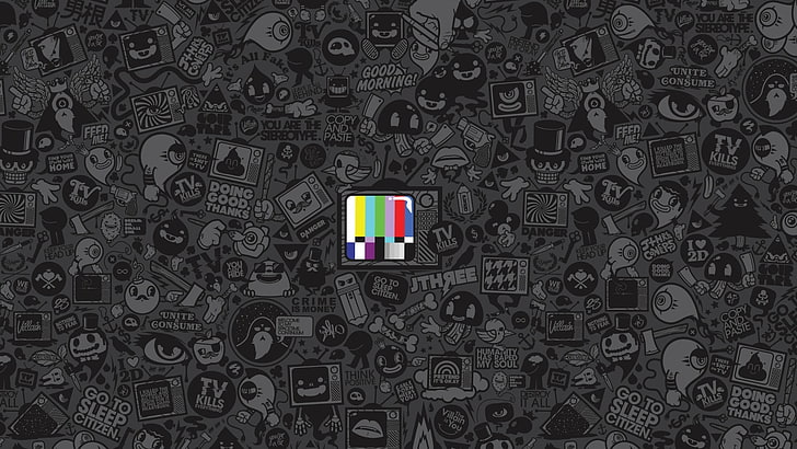HD wallpaper: doodle and TV illustration, anime, test patterns, selective  coloring | Wallpaper Flare
