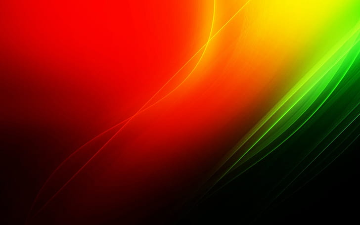 abstract, wavy lines, red, green, gradient, shapes, HD wallpaper