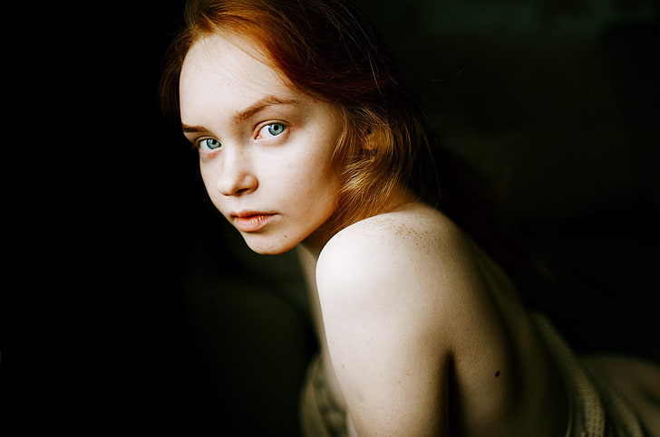 women, model, Marat Safin, redhead, portrait, face, one person